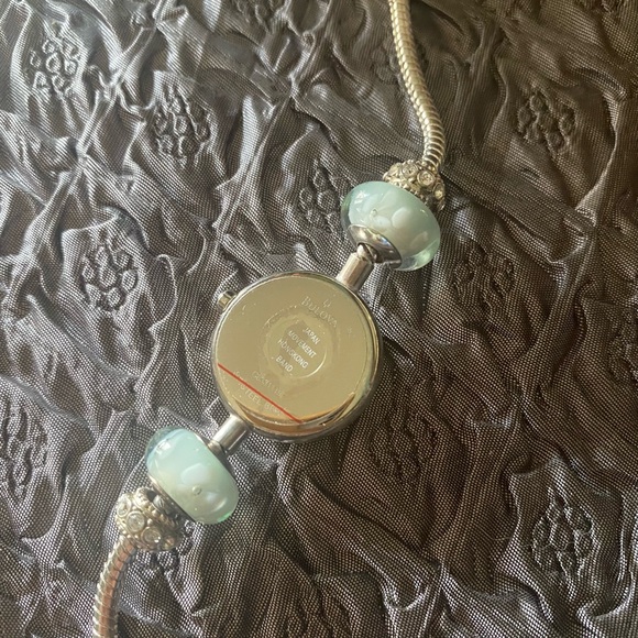 NWOT Caravelle by Bulova Charm Watch -adjustable bracelet. Glass & crystal beads - Picture 6 of 7